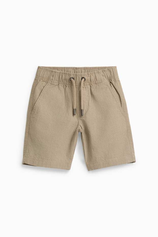 Enfants garçons - Bermuda - texturé - marron clair