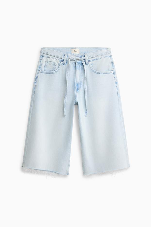 Femmes - Short en jean - mid waist - relaxed fit - jean bleu clair