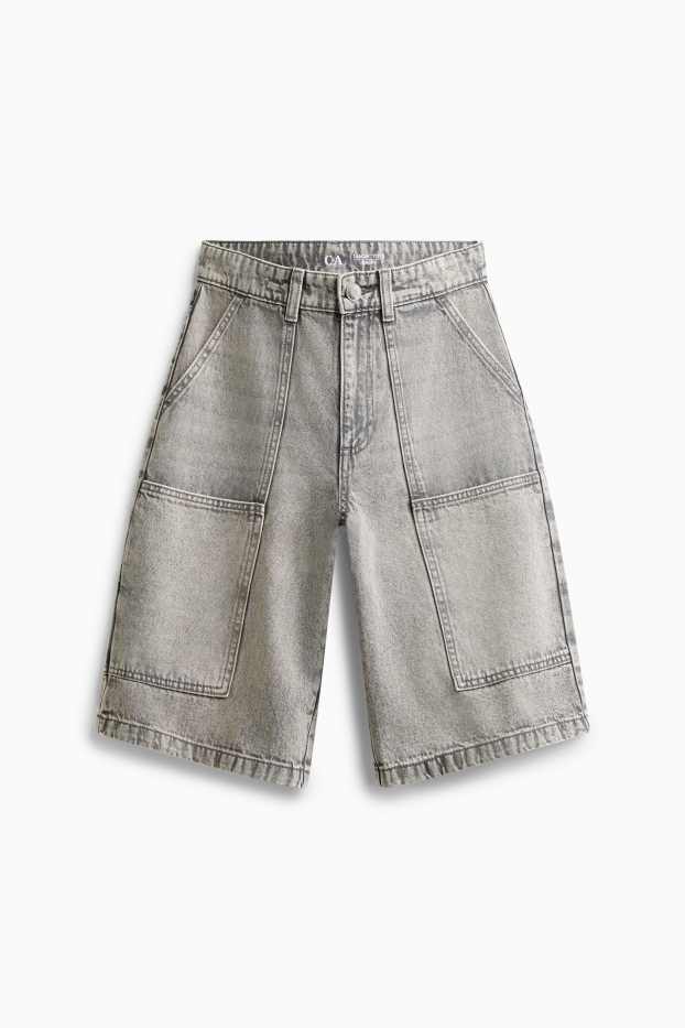 Kinder Jungen - Jeans-Bermudas - helljeansgrau
