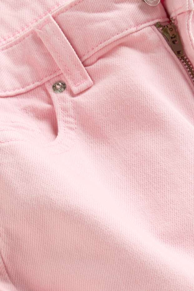 Damen - Mom Jeans-Shorts - Mid Waist - LYCRA® - rosa