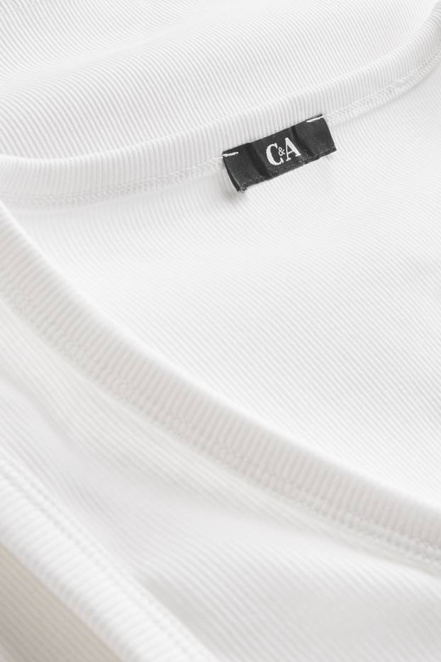 Dona - Samarreta sense mànigues - canalé - blanc