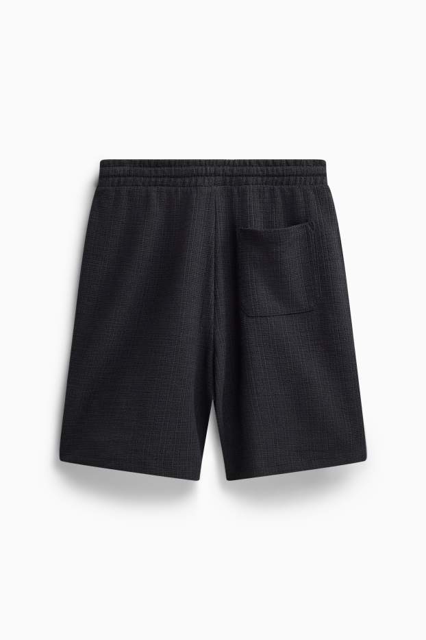 Herren - Sweatshorts - strukturiert - schwarz