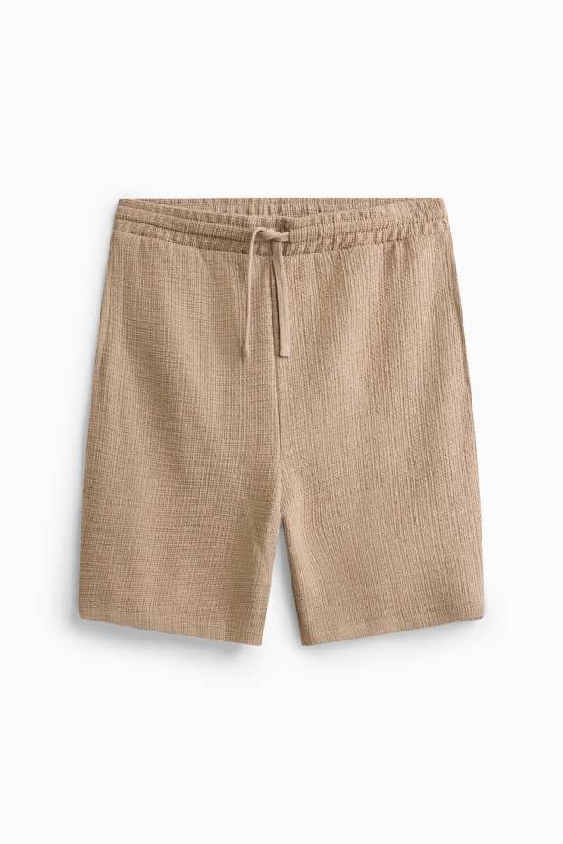 Herren - Sweatshorts - strukturiert - hellbraun