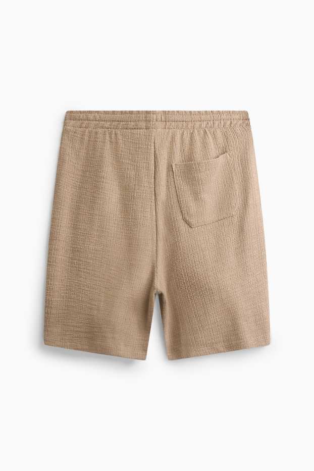 Herren - Sweatshorts - strukturiert - hellbraun