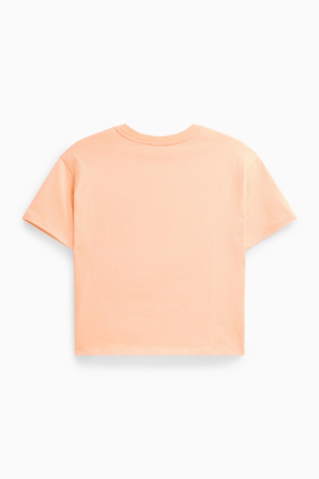Children Girls - Bahamas - short sleeve T-shirt with rhinestones - orange
