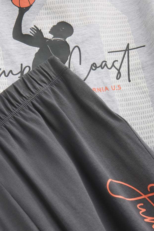 Kinderen: jongens - Shorty-pyjama - grijs