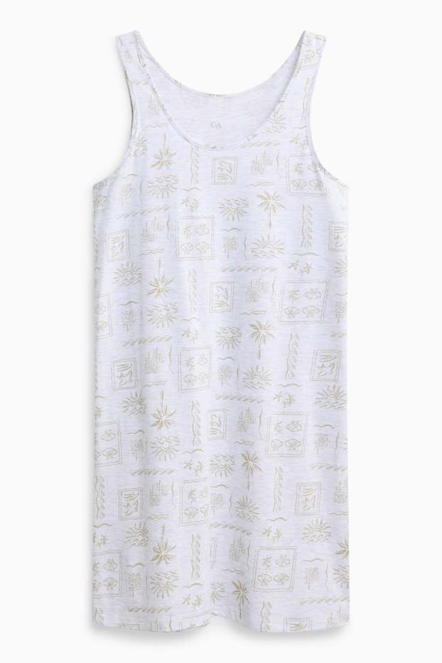 Women - Nightdress - patterned - white
