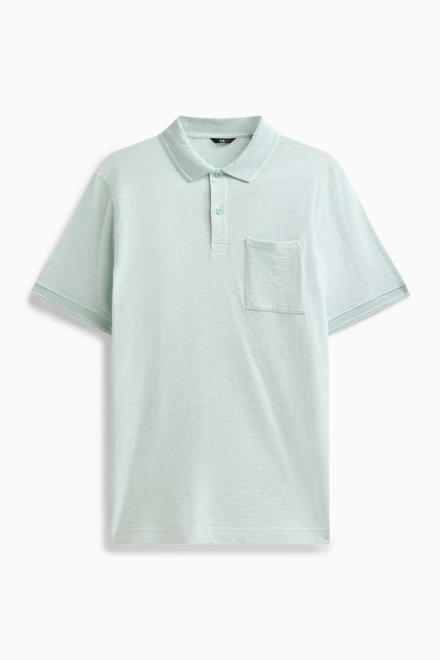 Hommes - Polo - regular fit - à rayures - finition texturée - vert clair
