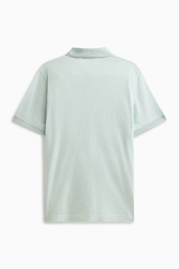 Hommes - Polo - regular fit - à rayures - finition texturée - vert clair
