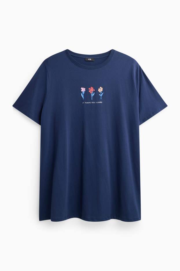 Dames - T-shirt - regular fit - donkerblauw