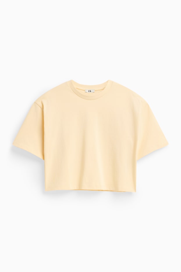Dames - T-shirt - relaxed fit - lichtgeel