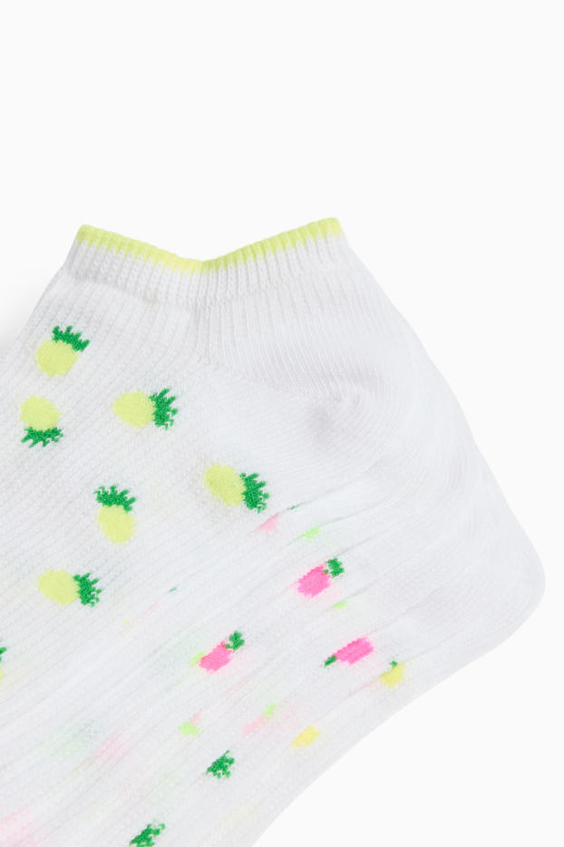 Kinder Mädchen - Multipack 7er - Obst - Socken mit Motiv - weiss