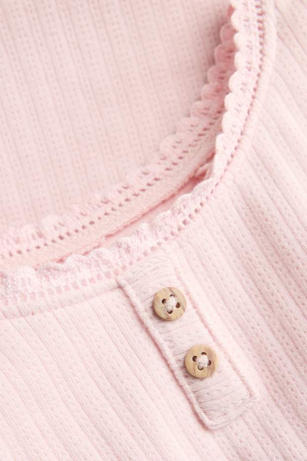 Bébés filles - Haut en Pointelle pour bébé - rose