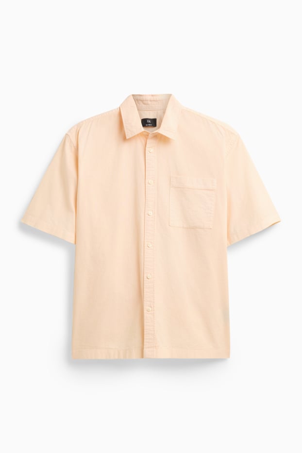 Men - Shirt - relaxed fit - kent collar - orange