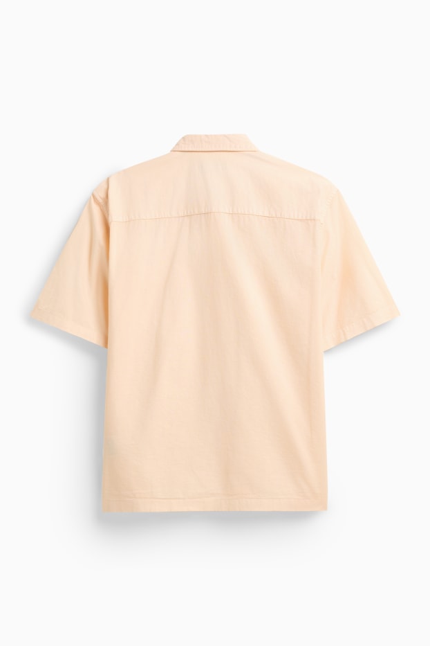 Men - Shirt - relaxed fit - kent collar - orange