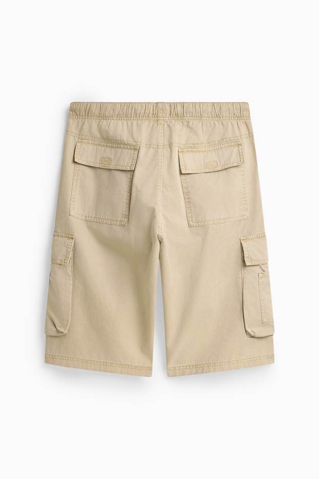 Bărbați - Pantaloni scurți cargo - bej