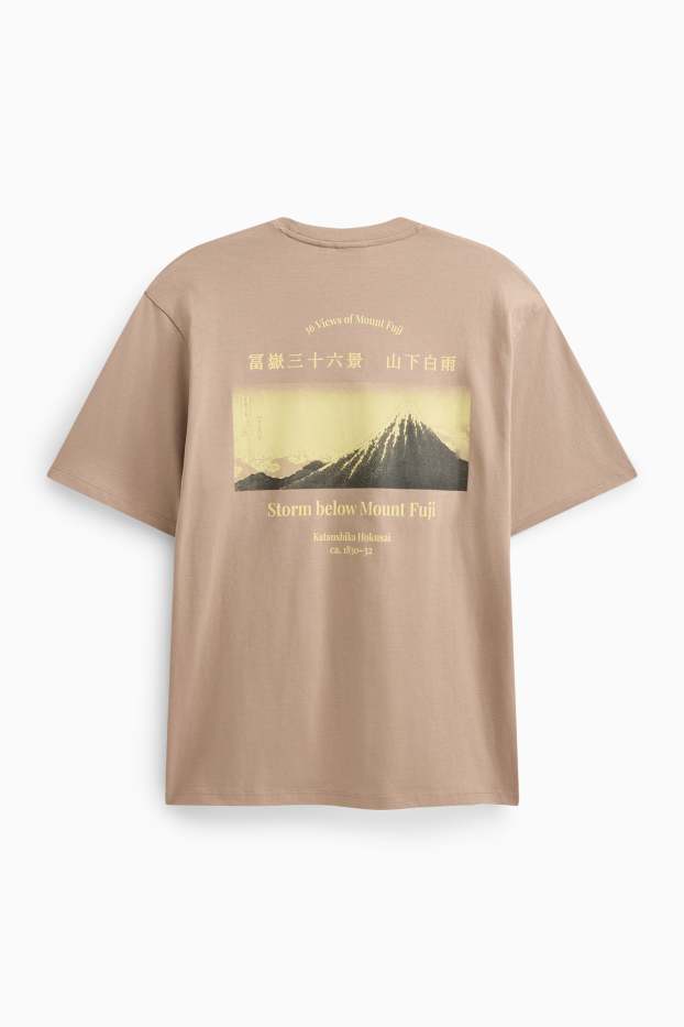 Bărbați - Tricou - relaxed fit - maro deschis