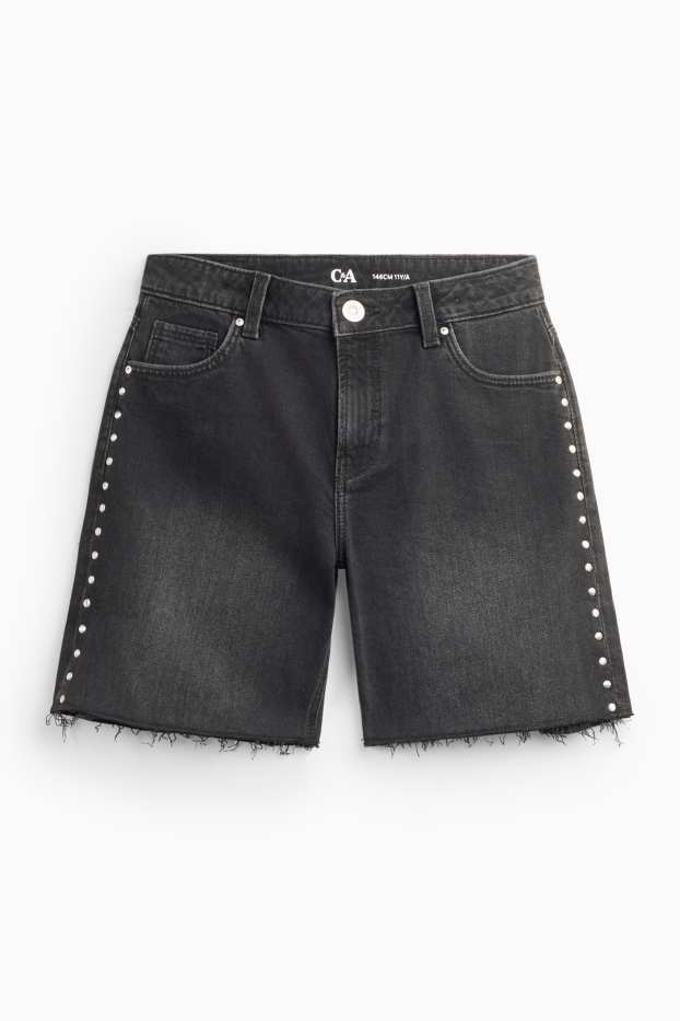 Kinder Mädchen - Jeans-Shorts - schwarz