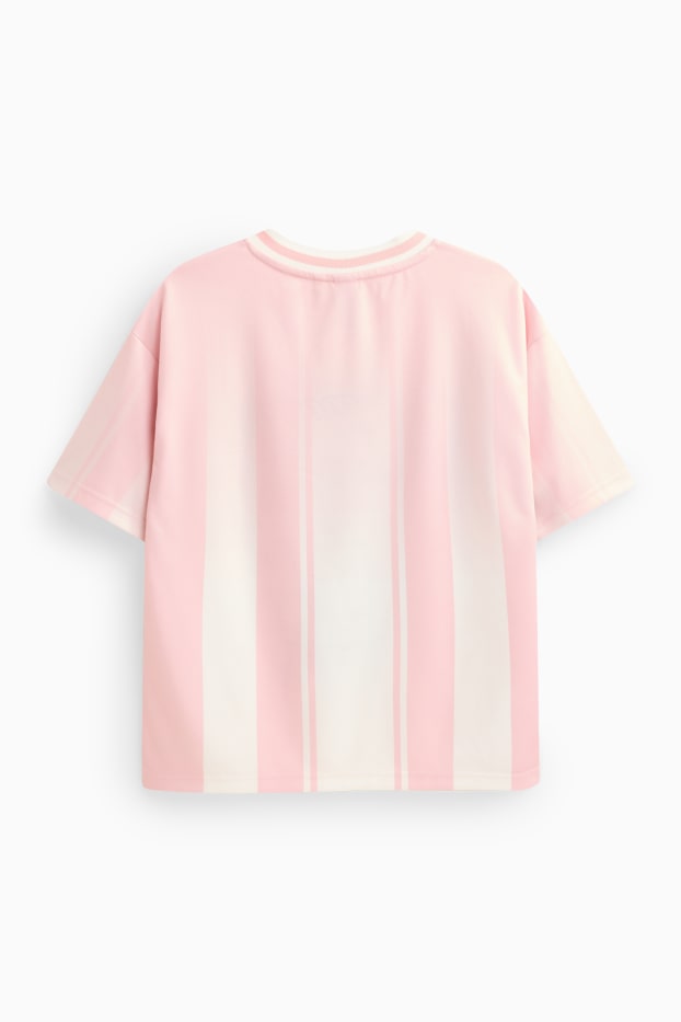 Kinder Mädchen - Cinnamoroll - Kurzarmshirt - gestreift - weiß / rosa