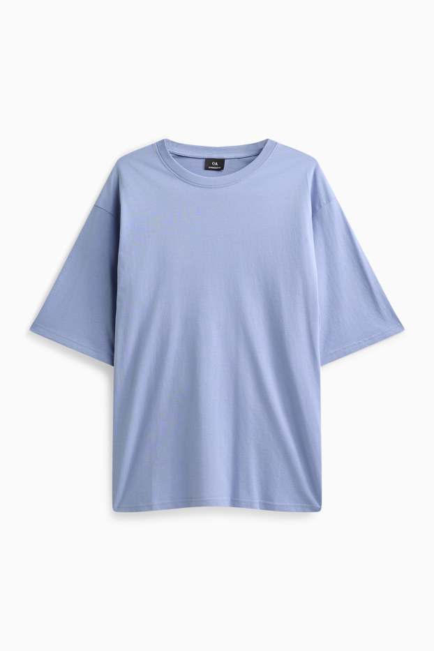 Uomo - T-shirt - oversize - azzurro
