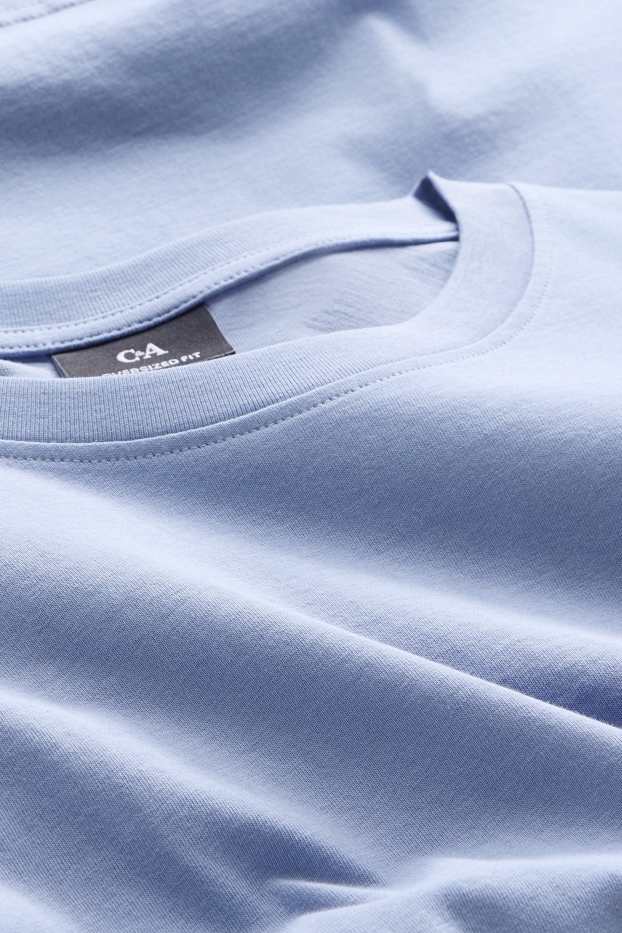 Uomo - T-shirt - oversize - azzurro