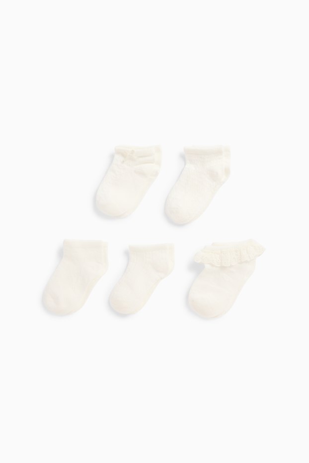 Baby Mädchen - Multipack 5er - Baby-Socken - weiß