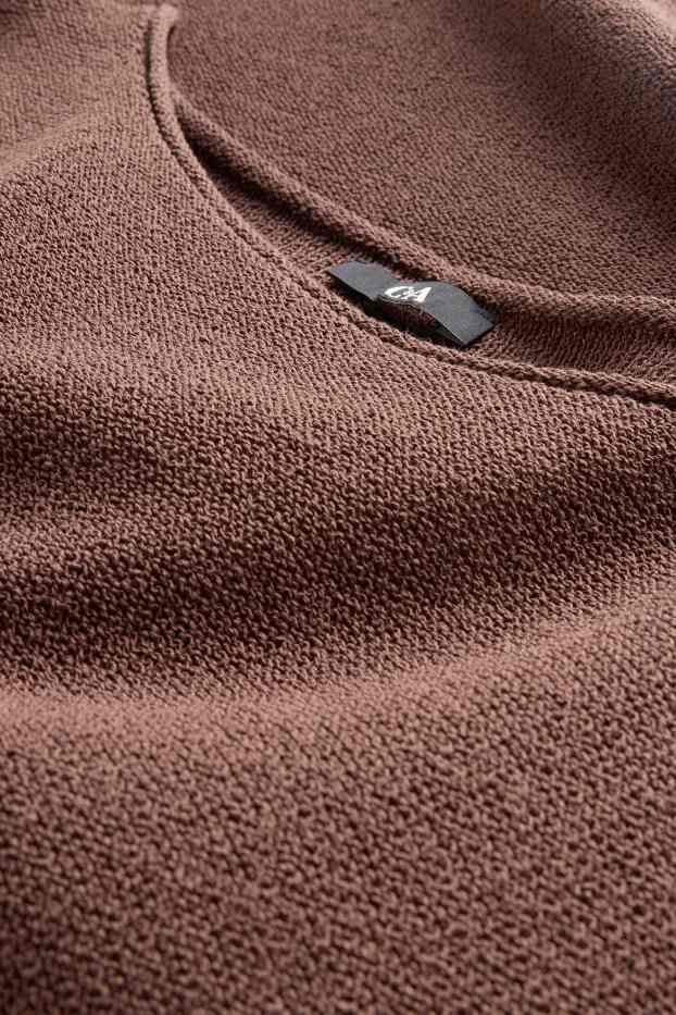 Femmes - Pull en maille - manches courtes - marron