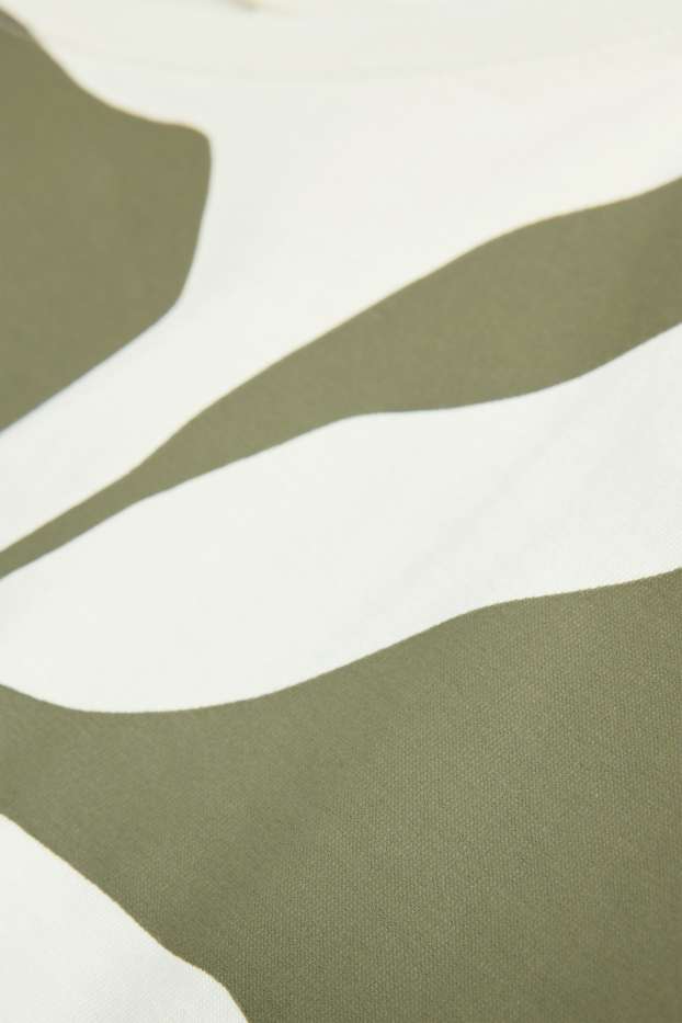 Dona - Samarreta de màniga curta - regular fit - de flors - blanc trencat