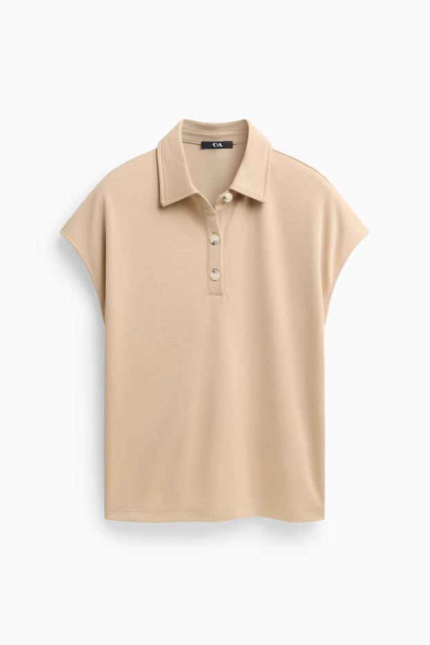 Damen - Poloshirt - Regular Fit - hellbeige