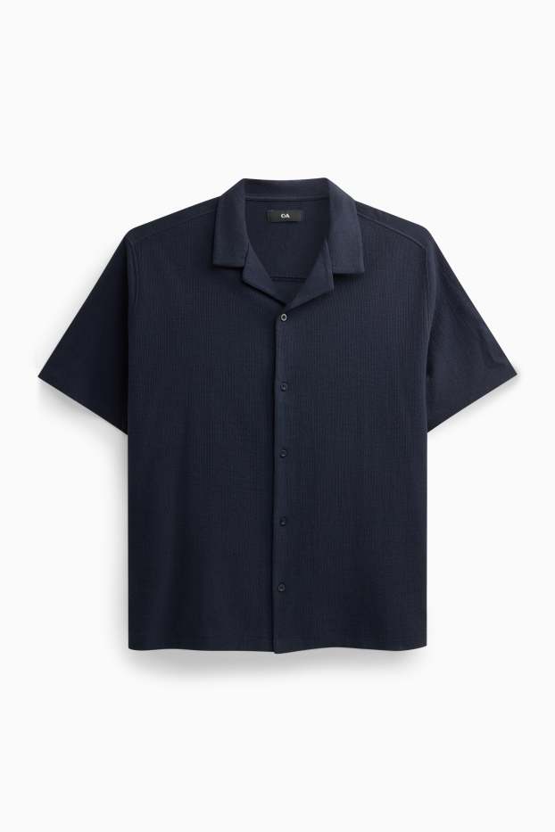 Uomo - Camicia - blu scuro