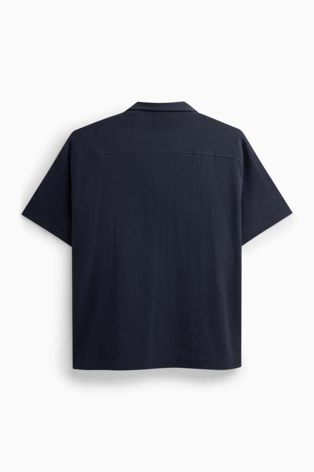 Uomo - Camicia - blu scuro