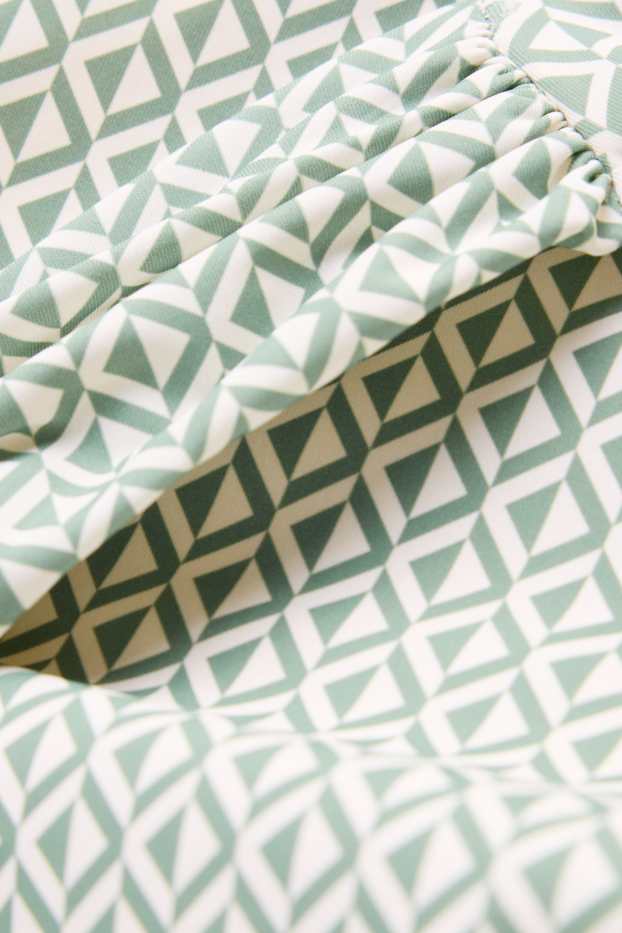 Femei - Chiloți bikini brazilian - talie medie - LYCRA® - cu model - alb / verde