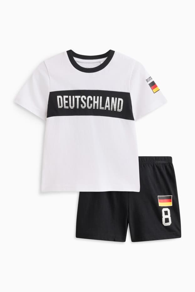 Děti - chlapci - Pyžamo s šortkami - černá/bílá