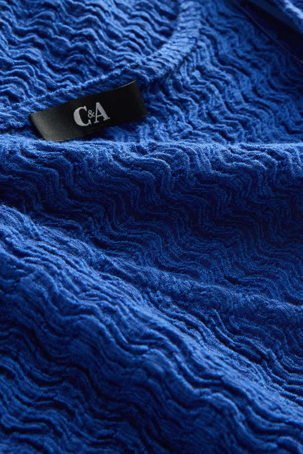 Femei - Tricou cu decolteu în V - regular fit - albastru