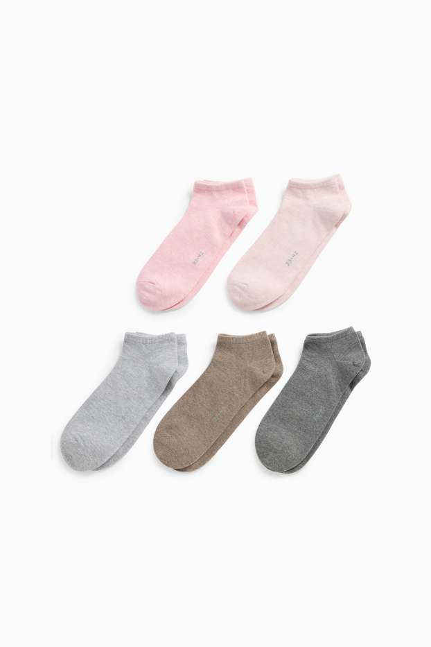 Damen - Multipack 5er - Sneakersocken - rosa