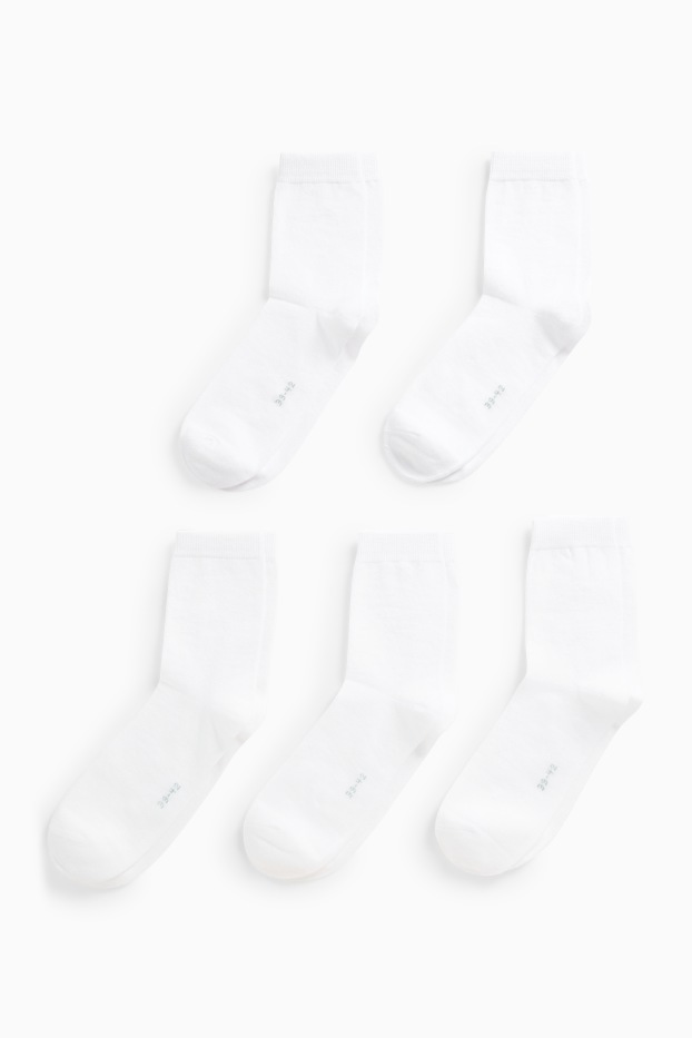 Damen - Multipack 5er - Socken - weiß
