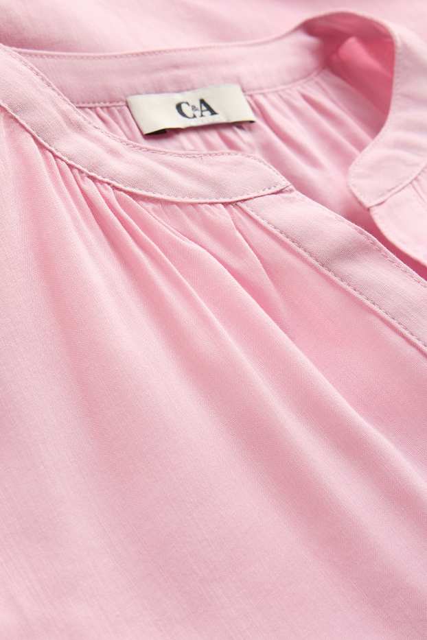 Femmes - Chemisier avec encolure en V - rose