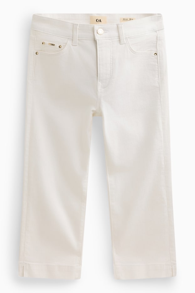Femei - Jeans capri - talie medie - slim fit - alb