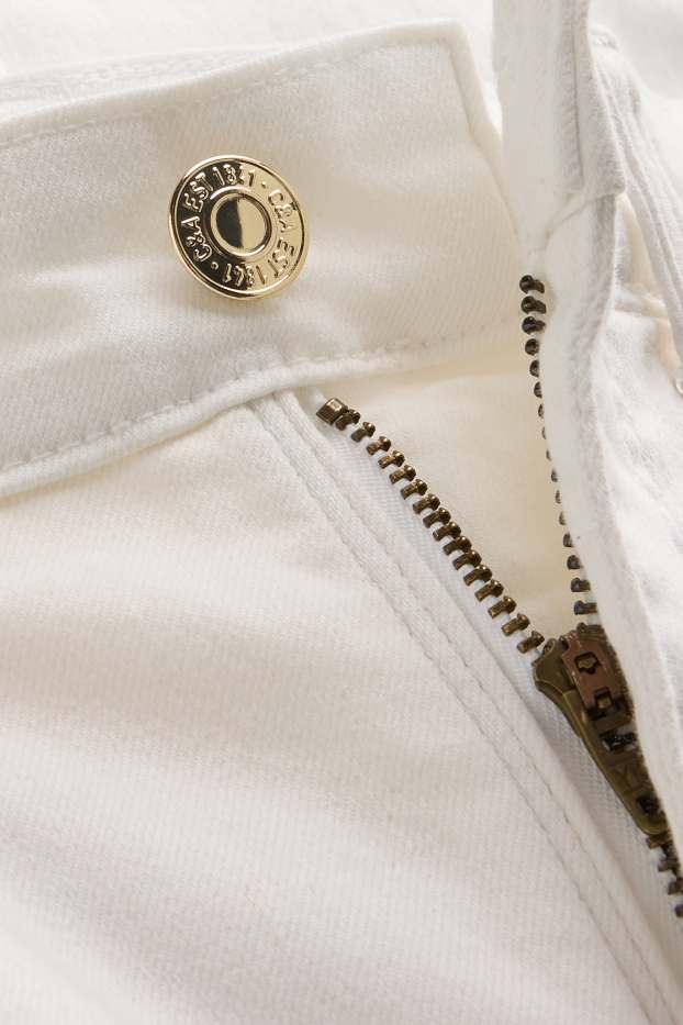 Femei - Jeans capri - talie medie - slim fit - alb