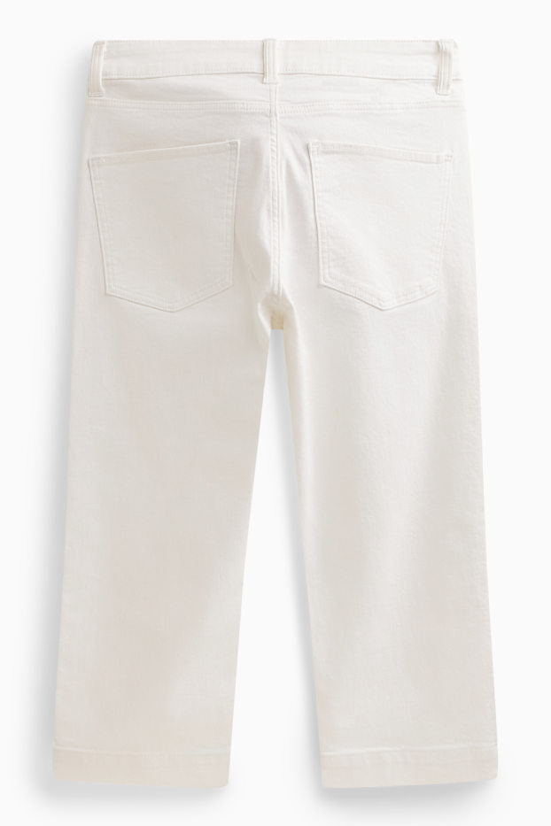 Femei - Jeans capri - talie medie - slim fit - alb