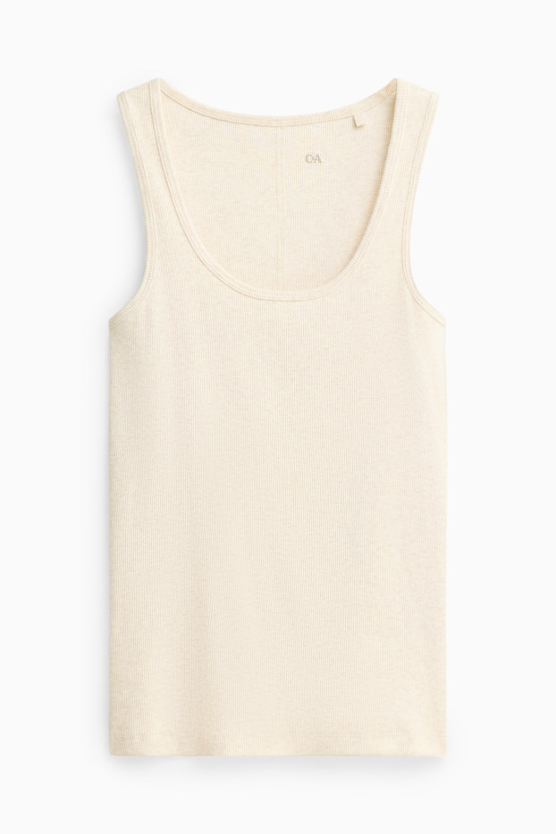Women - Top - ribbed - creme