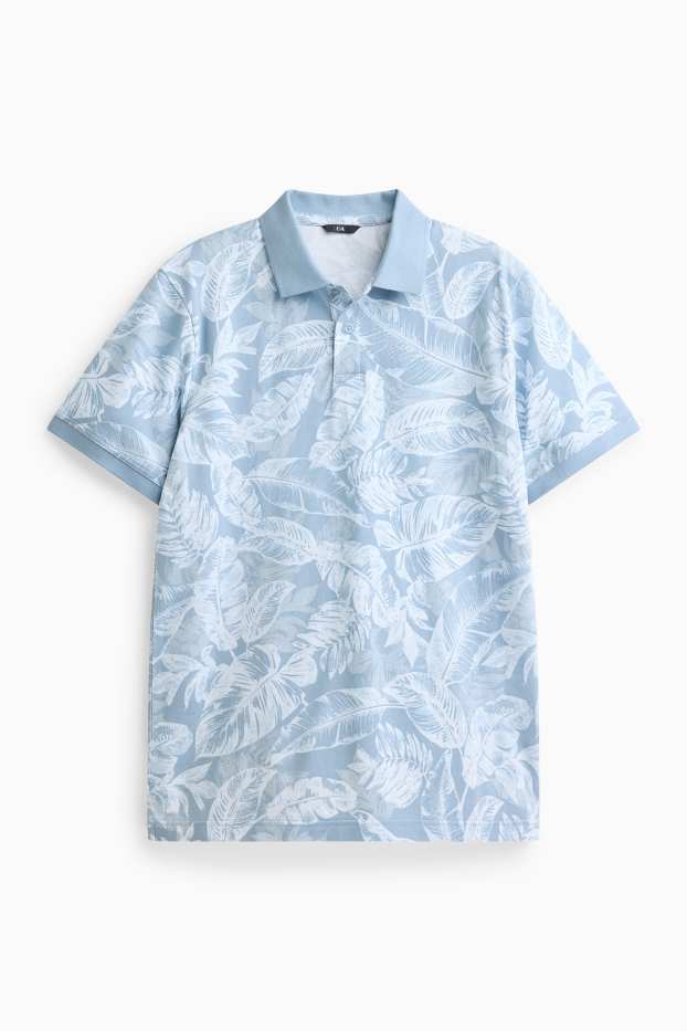 Pánské - Polokošile - regular fit - se vzorem - světle modrá