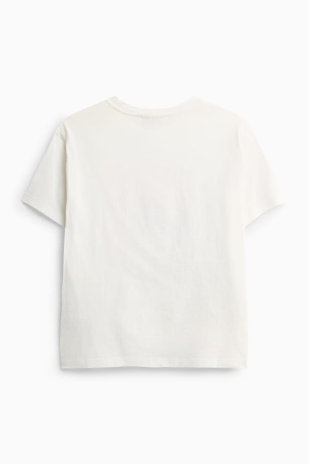 Copii - Fete - Pisică - tricou cu mânecă scurtă - aspect lucios - alb