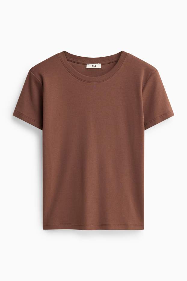 Damen - T-Shirt - Relaxed Fit - braun