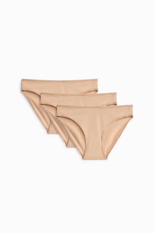 Dames - Set van 3 - slip - licht beige