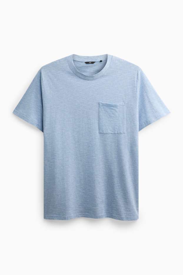 Herren - T-Shirt - Regular Fit - gestreift - blau