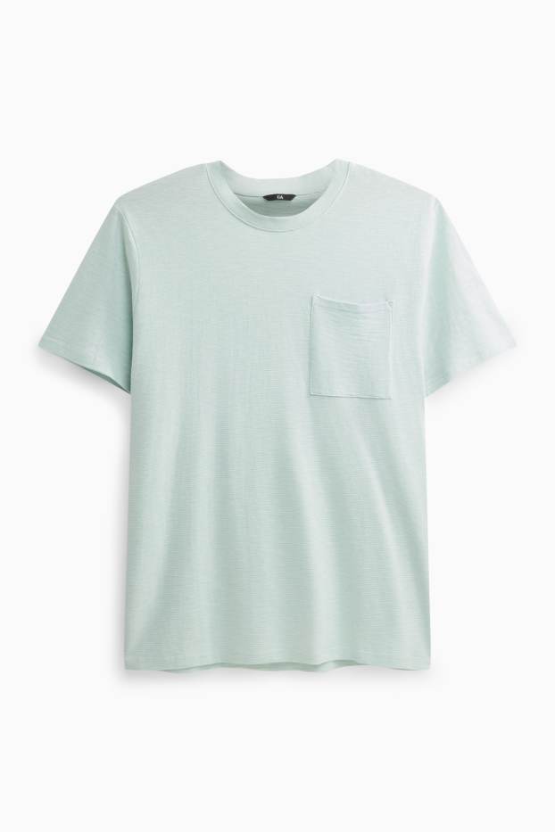 Herren - T-Shirt - Regular Fit - gestreift - mintgrün