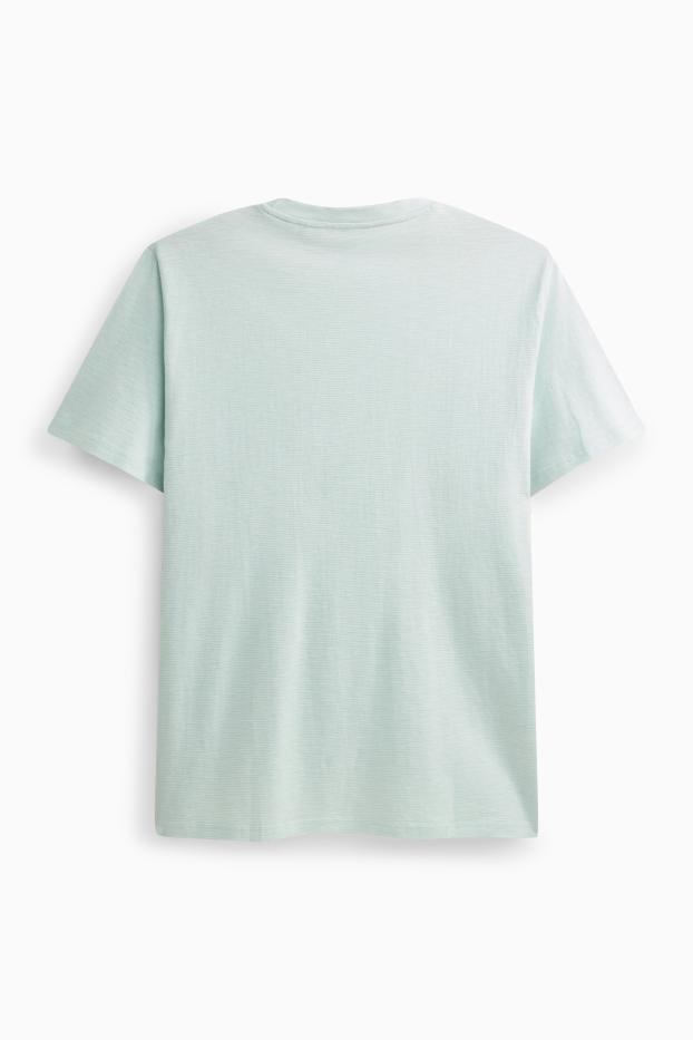 Herren - T-Shirt - Regular Fit - gestreift - mintgrün