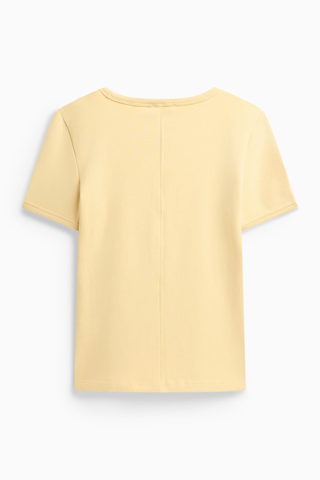 Dona - Samarreta de màniga curta - slim fit - groc