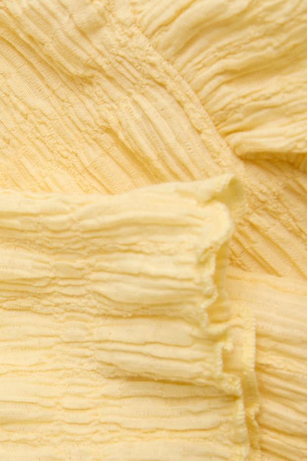 Damen - T-Shirt - Regular Fit - gesmokt - gelb